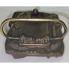 Anheuser-Busch Belt Buckle Mens Bronze Bill Elliott NASCAR Limited Ed Vintage