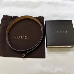 GUCCI Pre-Owned Vintage Leather Belt Black Gg Logo