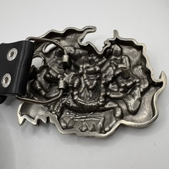 Spooky Woods Grim Reaper Flame Belt Black Silver Gothic Streetwear Sold Out
