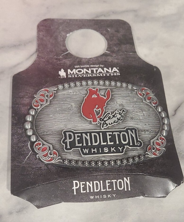 2023 PENDLETON WHISKY COWBOY RODEO BELT BUCKLE – MONTANA SILVERSMITHS – NEW
