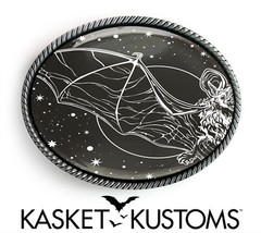 Bat Belt Buckle – Gothic Illustration Halloween Handmade Artisan Buckle – 819