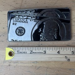 100 Dollar Bill-Ben Franklin Silver Tone Belt Buckle