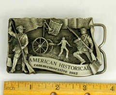 Civil War Commemorative belt buckle western pewter 1982 Siskiyou Buckle Co.