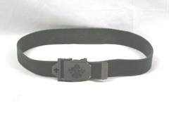 Thick Canvas Belt with Eagle/Fleur de Lis Buckle 34&Prime;