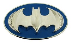 Batman 3d belt buckle Halloween Costume BLUE SILVER RHINESTONES DC Comics Men