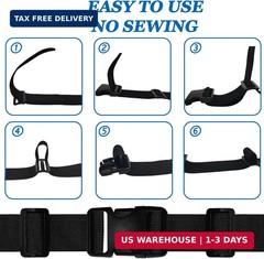 2&Prime; Heavy-Duty Buckle & Straps Set: 6-Pack Side Release Plastic Buckles+11 Yards