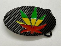 Rasta Colored Pot Marijuana CBD Weed Leaf Delta-283773 New Colorful Belt Buckle