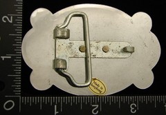 LH26154 VINTAGE **WESTERN WAGON** STARS IN EACH CORNER SILVERTONE BELT BUCKLE