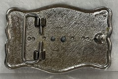 Vintage Western Cowboy Belt Buckle With Raised Gold Tone Boots