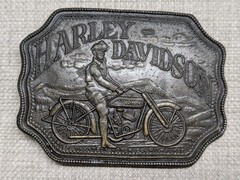 vintage 1970s belt buckle HARLEY DAVIDSON motorcycles BRASS biker western