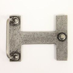 H Belt Buckle Smooth Silver Tone Classic Sporty Metal Buckle