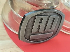 Vintage RO Belt Buckle Silver Pewter Look