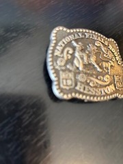 Vintage Collectible Hesston National Finals Rodeo 1985 Metal Belt Buckle