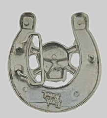 Skull Crossbone Belt Buckles Horseshoes Silver Metal Emblem Vintage Pirate Men