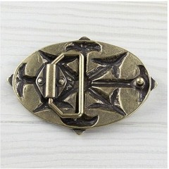 Knightly Bronze Boho Style Occitan Cross Belt Buckle