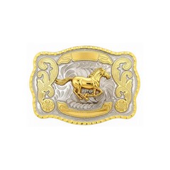 1 1/2&Prime; Big Gold Quarter Horse Western Belt Buckle – Style 2. 5 1/2&Prime; x 3 7/8&Prime;.