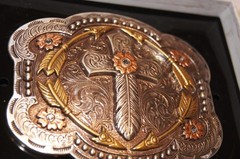 Blazin Roxx Feather Cross and Arrows BELT BUCKLE 37947