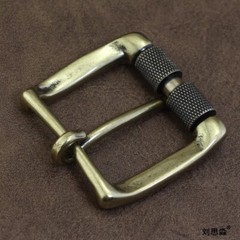 Replacement Brass Roller Buckle 4cm Inside Wide Men Leather Belt Snap On Vintage
