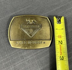 Handyman Club Of America Life Member Vintage Brass Belt Buckle
