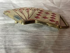 Vintage Baron 5937 Solid Brass Royal Flush Playing Cards Belt Buckle