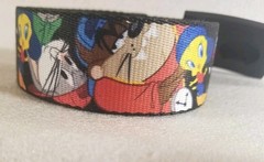 Loony Toons Belt Taz, Bugs, Tweety, Marvin, Sylvester Web Belt 36&Prime; Black Buckle