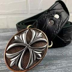 Belt buckle brass, sterling silver 925, Maltese cross, Cross buckle