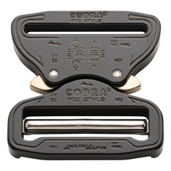 AustriAlpin 50mm 2&Prime; Black Cobra Buckle – Male Adjustable Female Fixed FY50KVF