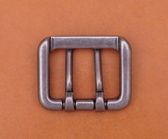 Men Heavy Duty Double Tongue Pin Prong Belt Buckle Fits 40MM Belt Strap Silver