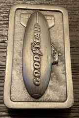 VINTAGE, 1974 THE GOODYEAR TIRE & RUBBER CO. Blimp G-96, PEWTER BELT BUCKLE