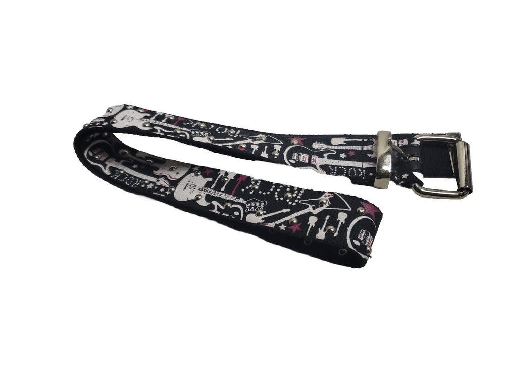 Belt Rock Guitar Music Star Studded Metal Buckle Sz 36- 40 In L