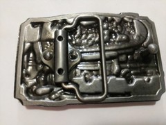 ♈ FIRE DEPARTMENT Belt Buckle red inlets ♈ Fire Dept Great gift.Classic retro