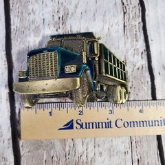 Vtg Dump Truck 80s Belt Buckle 237 Great American Buckle Co 1982 Trucker
