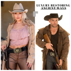 Western Belt Leather Belt with Buckle Cowboy Buckle Belt with Longhorn S…