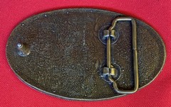 COCA-COLA COKE COCA COLA SODA POP FOUNTIAN DRINK 5 CENT BROWN OVAL BELT BUCKLE