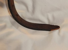 Oil Tan Black Top Leather Belt & Western-Style Buckle, 1970s USA, Size 34-36 M/L