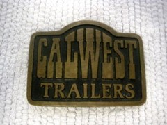 Dynabuckle CALWEST TRAILERS Provo Utah Brass Belt Buckle 3 1/4&Prime; x 2 1/2&Prime;