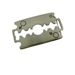 Razor Blade Belt Buckles Barber Shop Hairdresser Hair Stylist Tool Silver Chrome