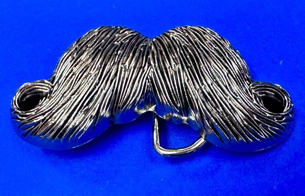 Mustache Novelty Psychobilly Rockabilly Biker Punk Heavy Figural Belt Buckle