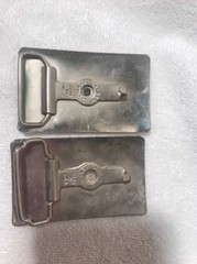 Vintage Collectible 2 Chambers Belt Branding Silver Tone Belt Buckles USA Gun