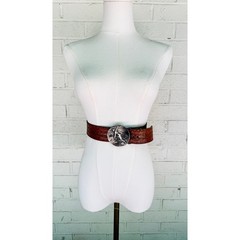 BERGAMOT Napoleon Goddess Sky Lady Lighting Belt Buckle 1974 VTG Unique Rare