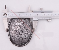 Big 51MM Vintage Silver Cowboy Floral Carved Western Belt Buckle Fit 2 » Strap