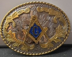 MASONIC MASON BELT BUCKLE Western Style Cowboy HEBILLA VAQUERA CHINGONA