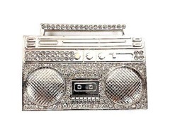 Cassette Tape Music Boom Box Rhinestones HIP HOP Rock Fashion Metal Belt Buckle