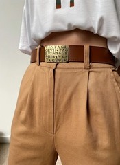 Antique Bronze Vintage Word Belt Buckle Rectangular Unisex Elegant Retro Design