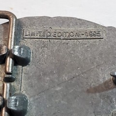 Vintage 1995 Pewter Tone Alliant Powder Belt Buckle Limited Edition Made In USA