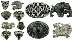 Men Women Belt Buckle Lion Wolf Bear Dragon Black Panther Western Rodeo Cowgirl