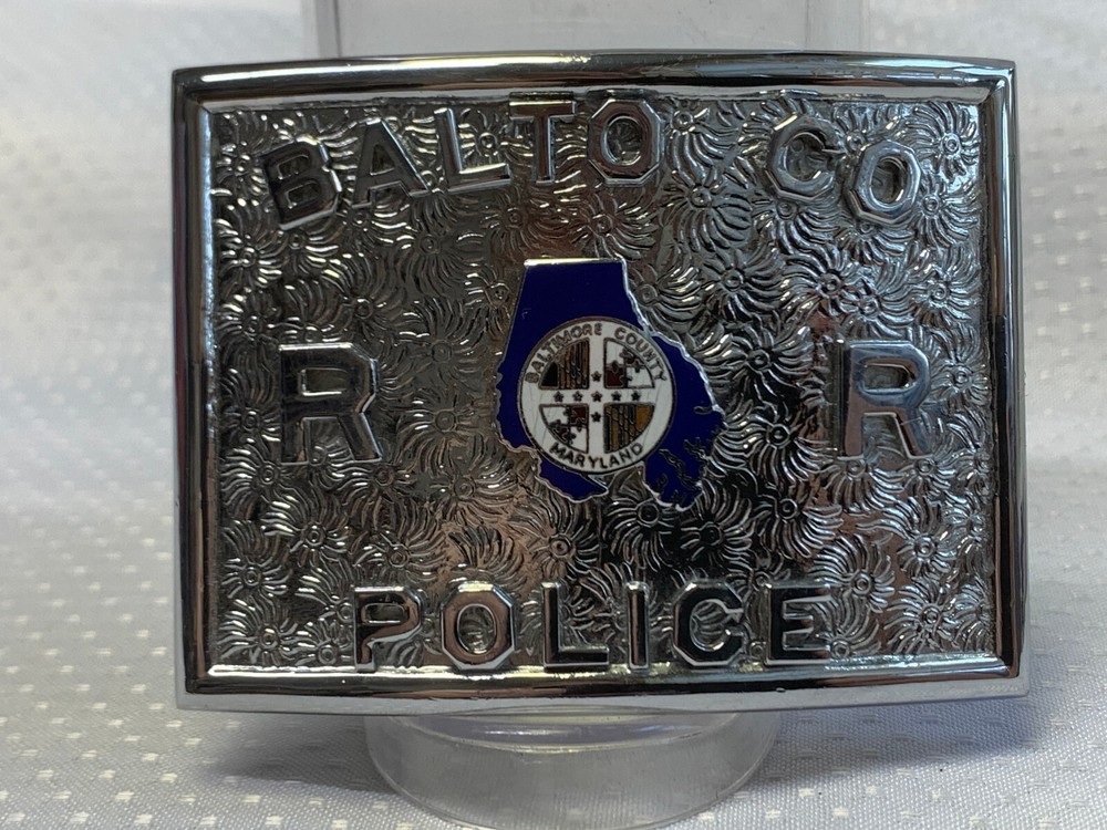 Balto Co Railroad Police Belt Buckle 1.75&Prime; Loop Maryland Railway Service