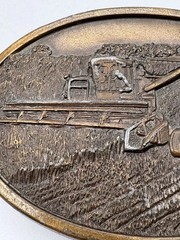 Vintage Collectible Tractor 1977 Bergamot Gray Metal Belt Buckle