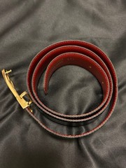 GUCCI Pre-Owned Old Gold Buckle Leather Belt