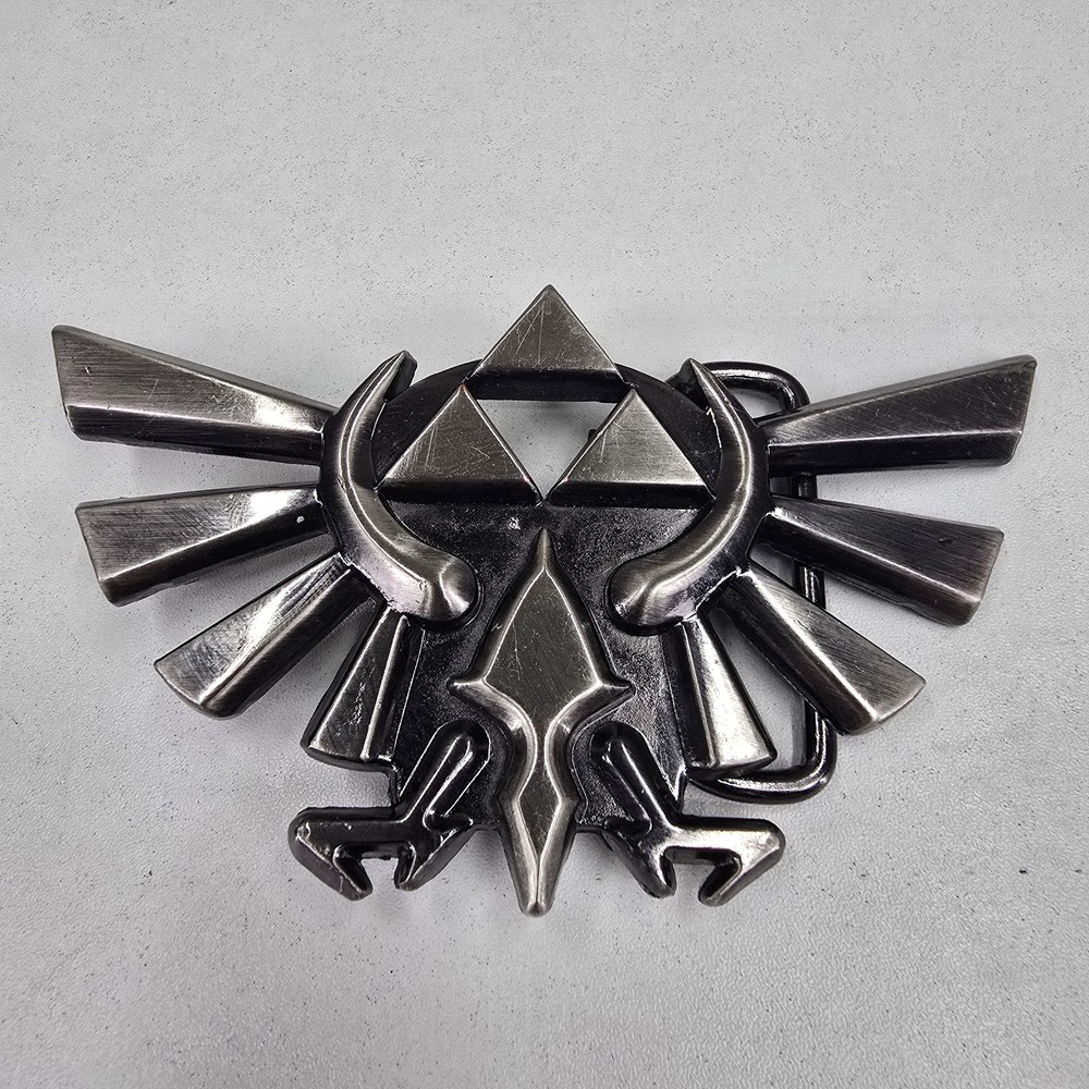 Legend of Zelda Hylian Crest Belt Buckle Men&rsquo;s Silver Pewter Gaming Fan Gift